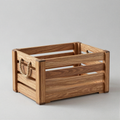Wooden Crate with Rope Handles